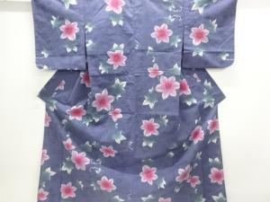草花模様浴衣